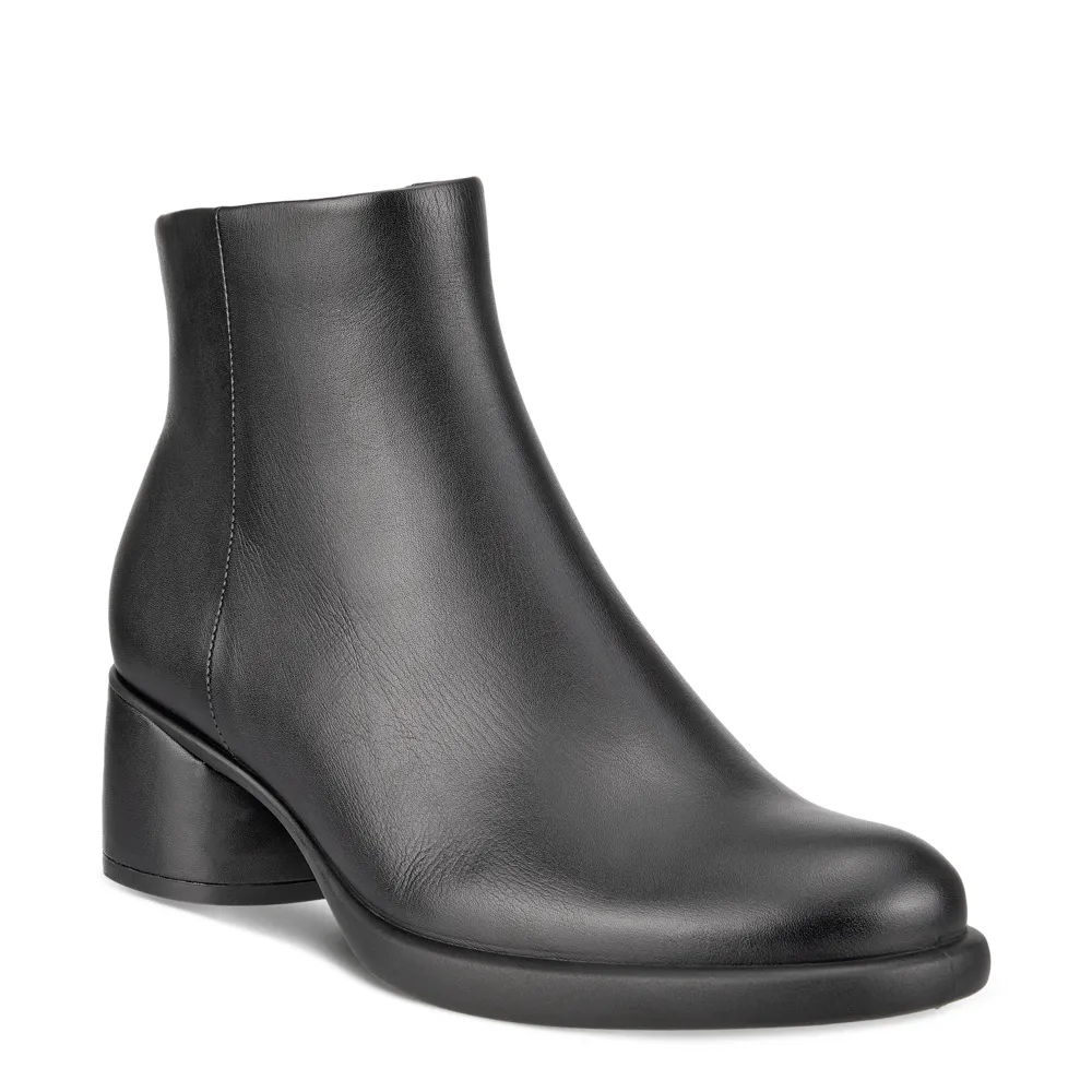 Ecco Women's Sculpted LX 35 Leather Side Zip Ankle Boot (Black)