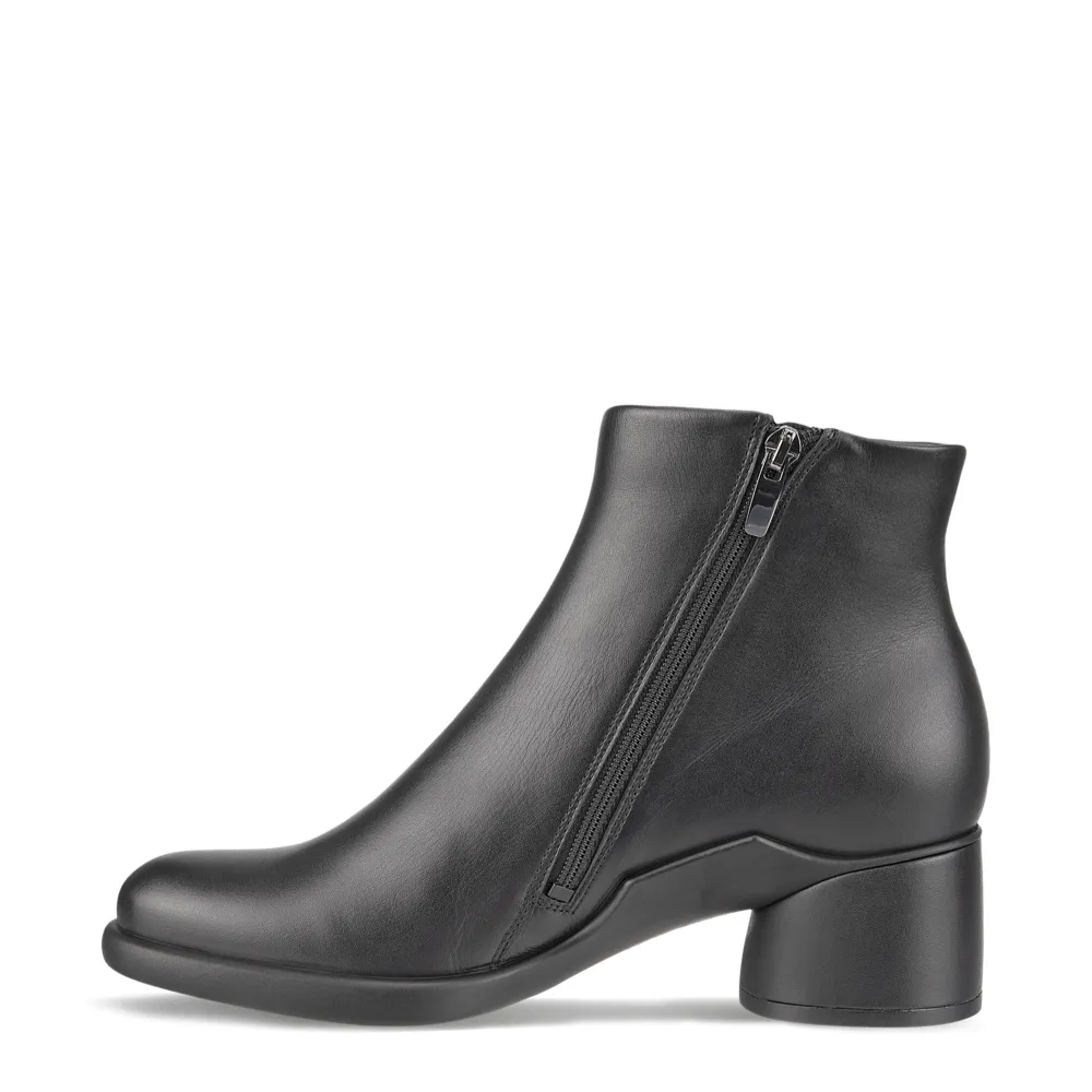 Ecco Women's Sculpted LX 35 Leather Side Zip Ankle Boot (Black)