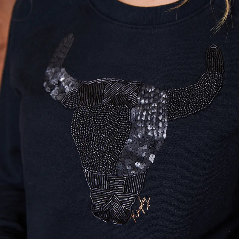 Embellished Skull Pullover Sweatshirt Mamba