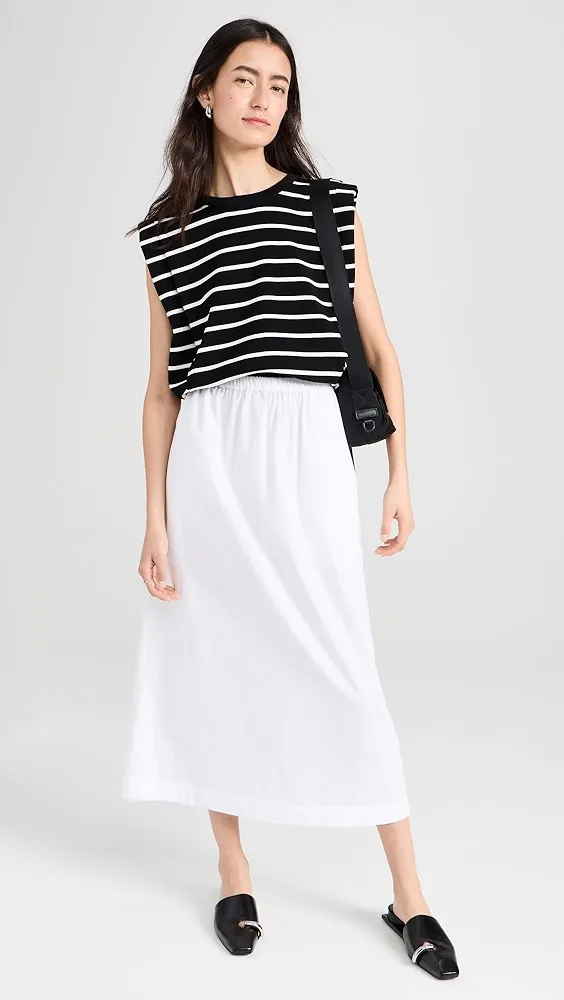 endless rose   Stripe Sleeveless Pleated Knit Top 