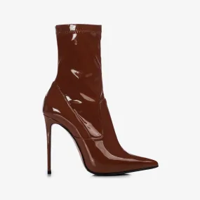 EVA ANKLE BOOT 120 mm Brick brown vinyl ankle boot