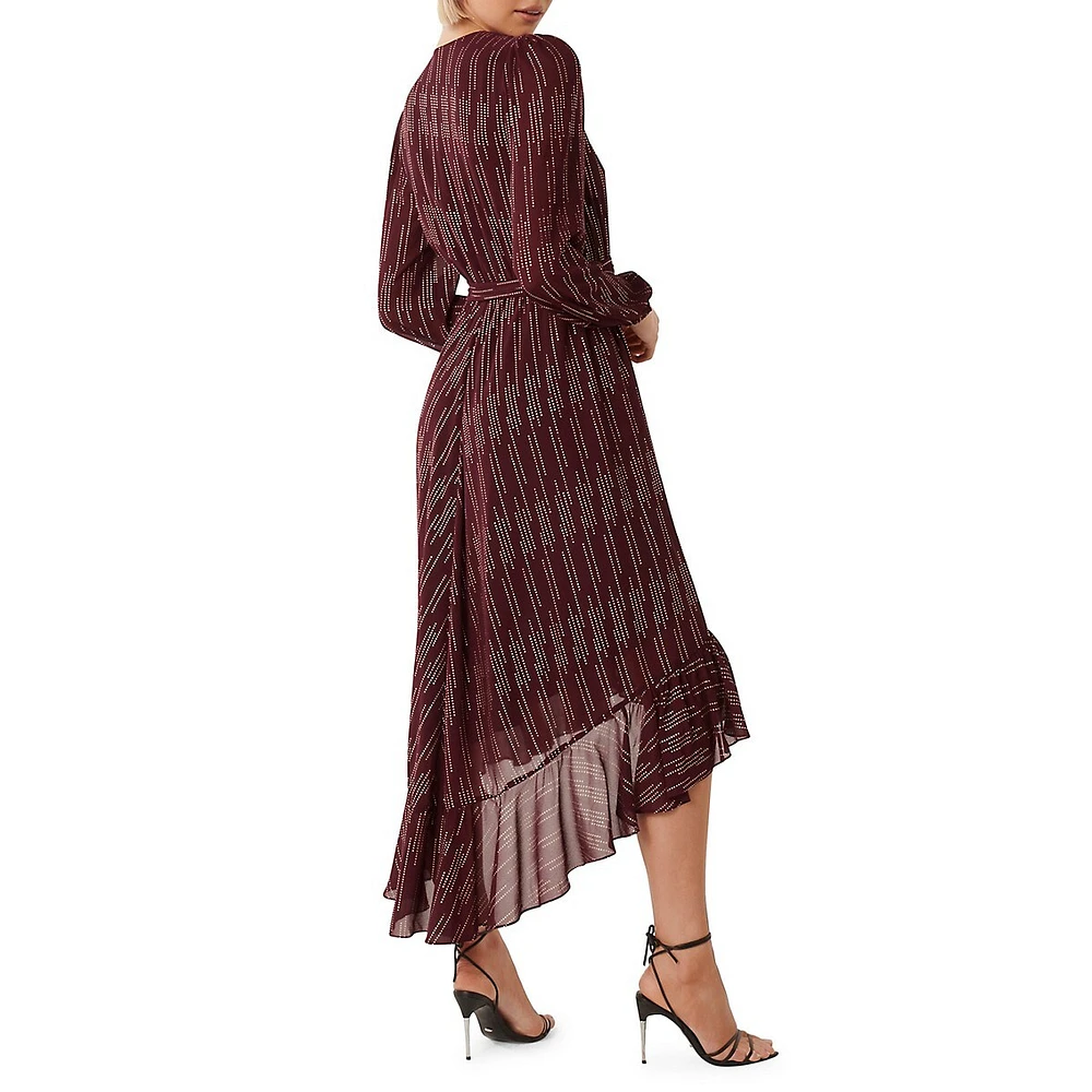 Ever New Martina Ruffled Faux Wrap Midi Dress