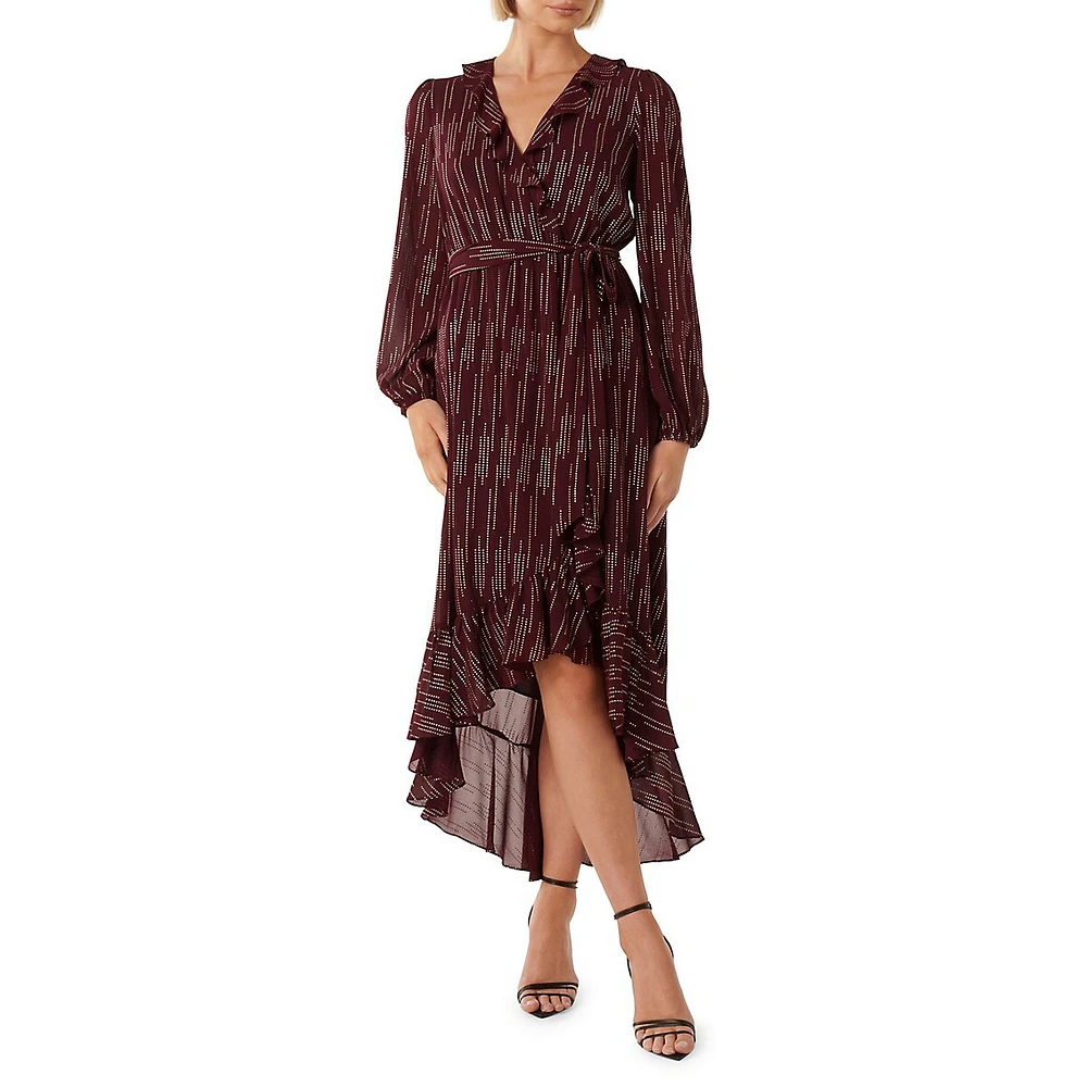 Ever New Martina Ruffled Faux Wrap Midi Dress