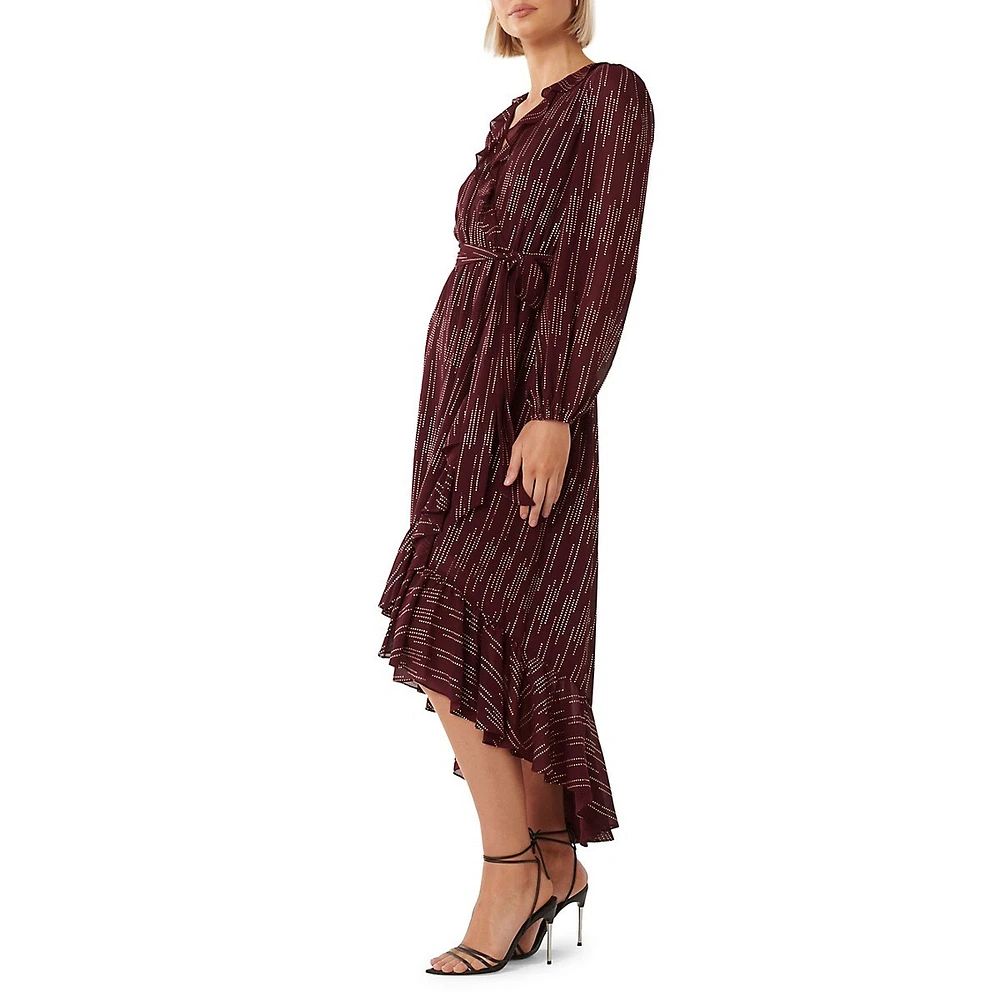 Ever New Martina Ruffled Faux Wrap Midi Dress