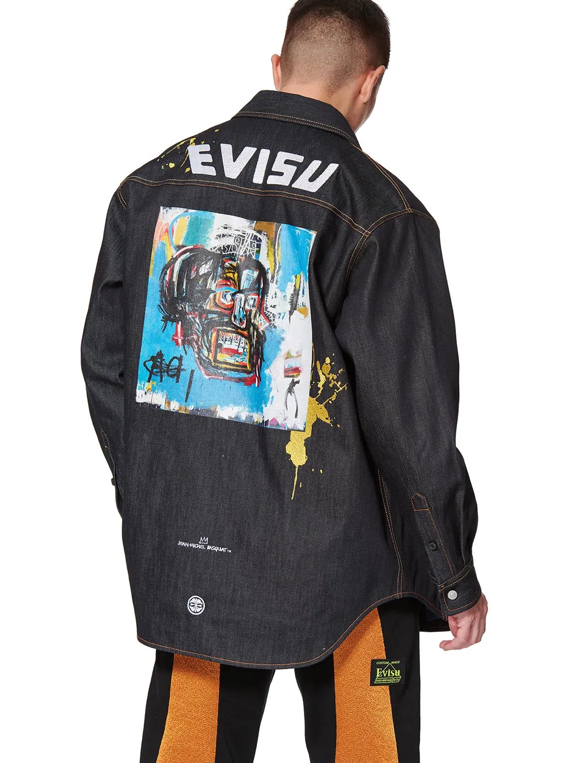 EVISU x Jean Michel Basquiat Untitled Denim Shirt Jacket