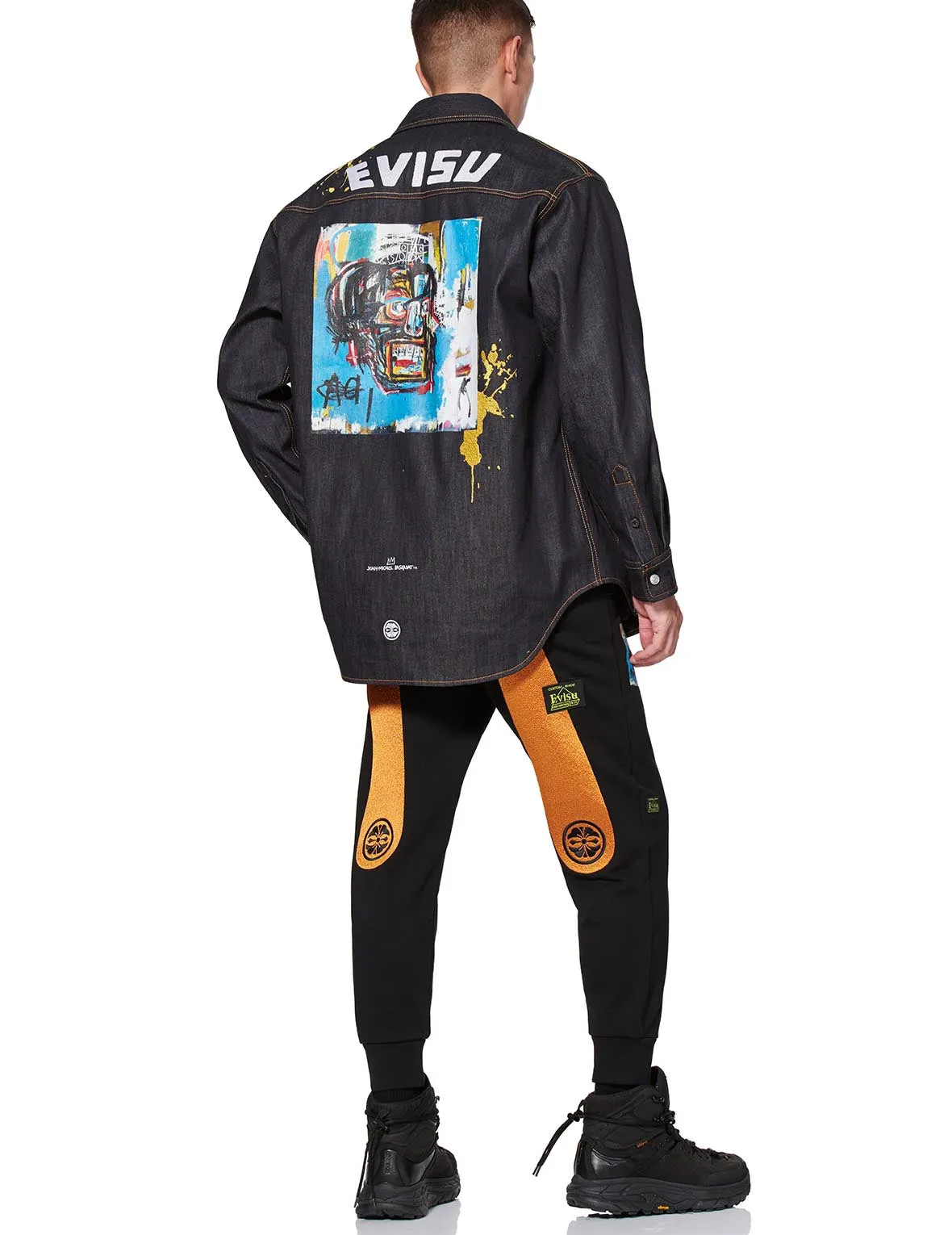 EVISU x Jean Michel Basquiat Untitled Denim Shirt Jacket