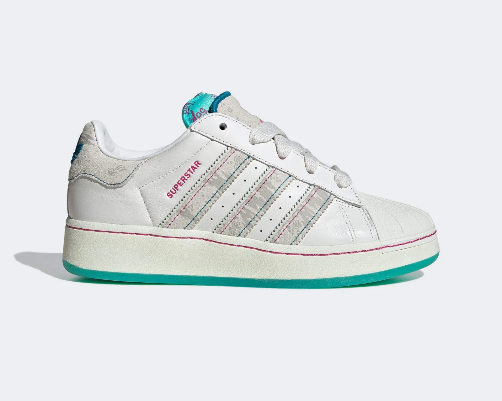 Fefei Ruan x Adidas Superstar XLG Chinese New Year Pack Cloud White Light Grey Peacock Blue ID1140