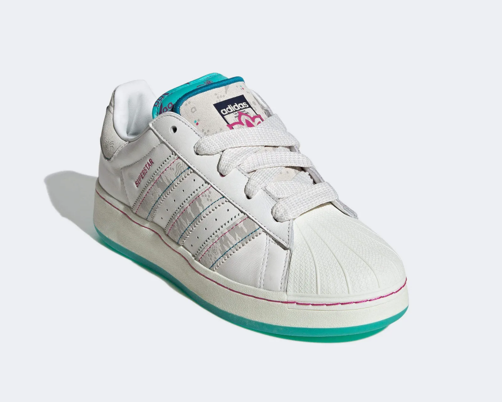 Fefei Ruan x Adidas Superstar XLG Chinese New Year Pack Cloud White Light Grey Peacock Blue ID1140