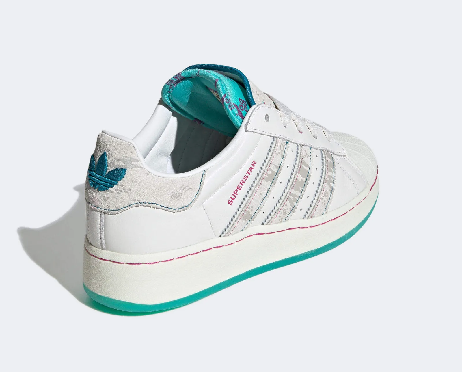 Fefei Ruan x Adidas Superstar XLG Chinese New Year Pack Cloud White Light Grey Peacock Blue ID1140