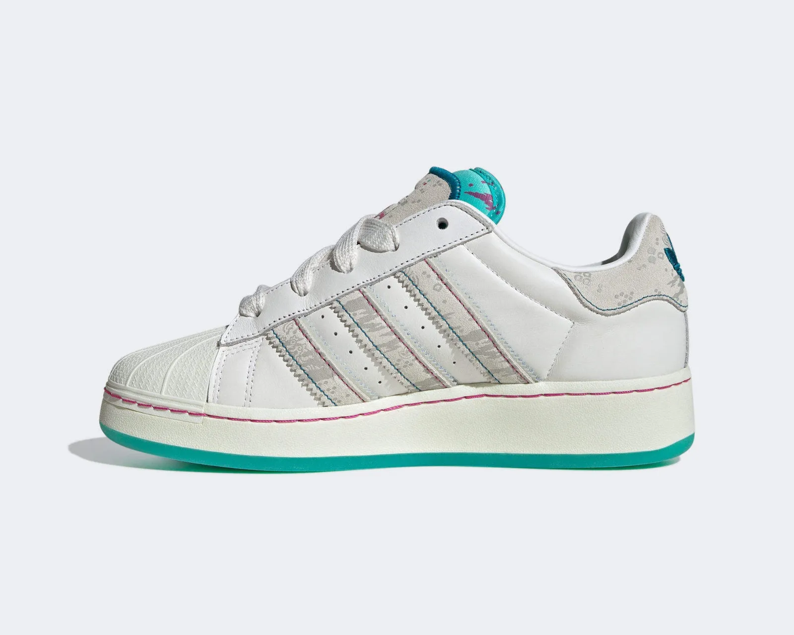 Fefei Ruan x Adidas Superstar XLG Chinese New Year Pack Cloud White Light Grey Peacock Blue ID1140