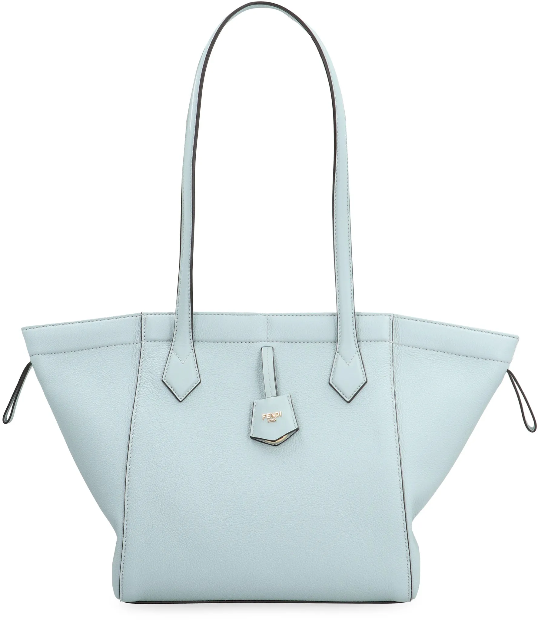 FENDI Light Blue Origami Pebbled Leather Tote Handbag for Women - SS24