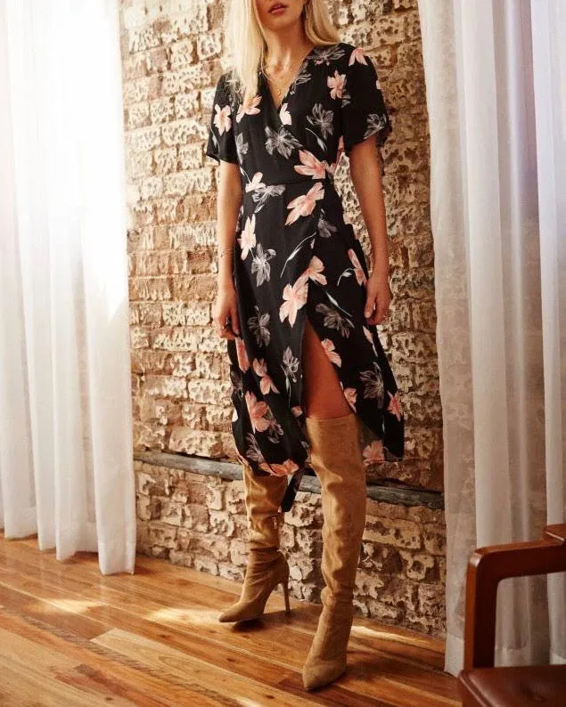 Final Sale - Somedays Lovin - Dark Paradise Wrap Dress in Multi Floral