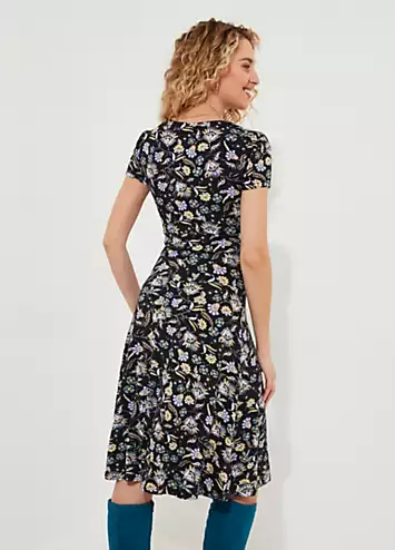 Floral Wrap Front Knee-Length Jersey Dress by Joe Browns | Look Again