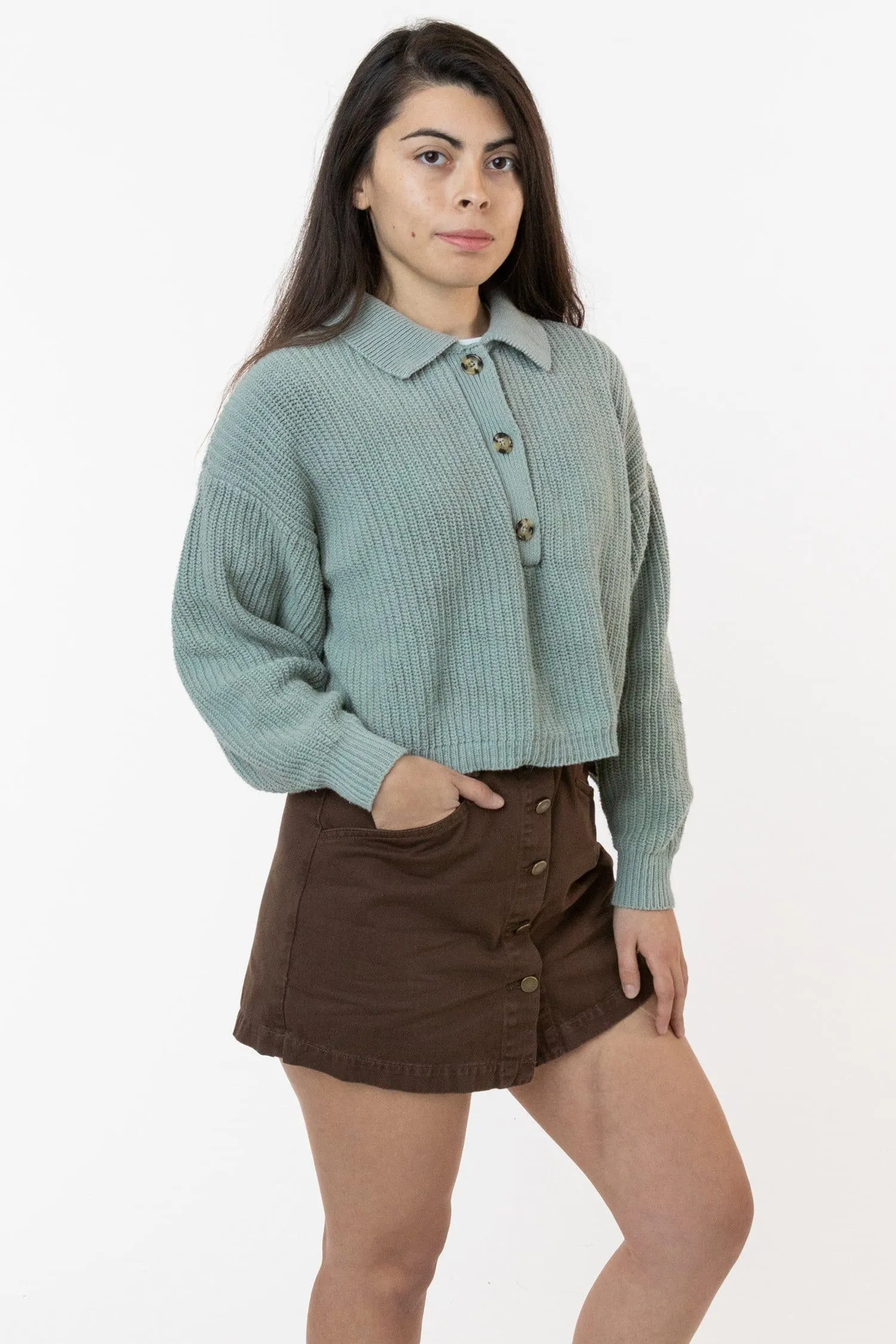 FM30GD - Fisherman Cropped Polo Pullover