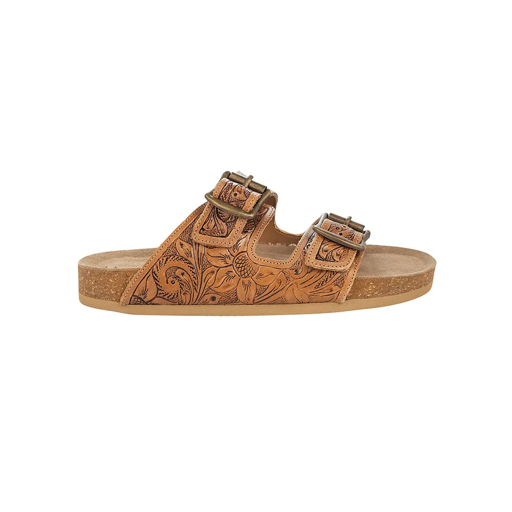 Footo Western Hand-Tooled Sandals