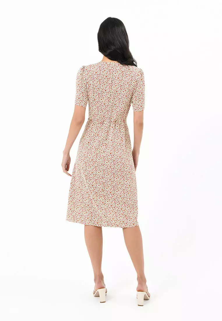 FORCAST FORCAST Marigold Floral Wrap Dress