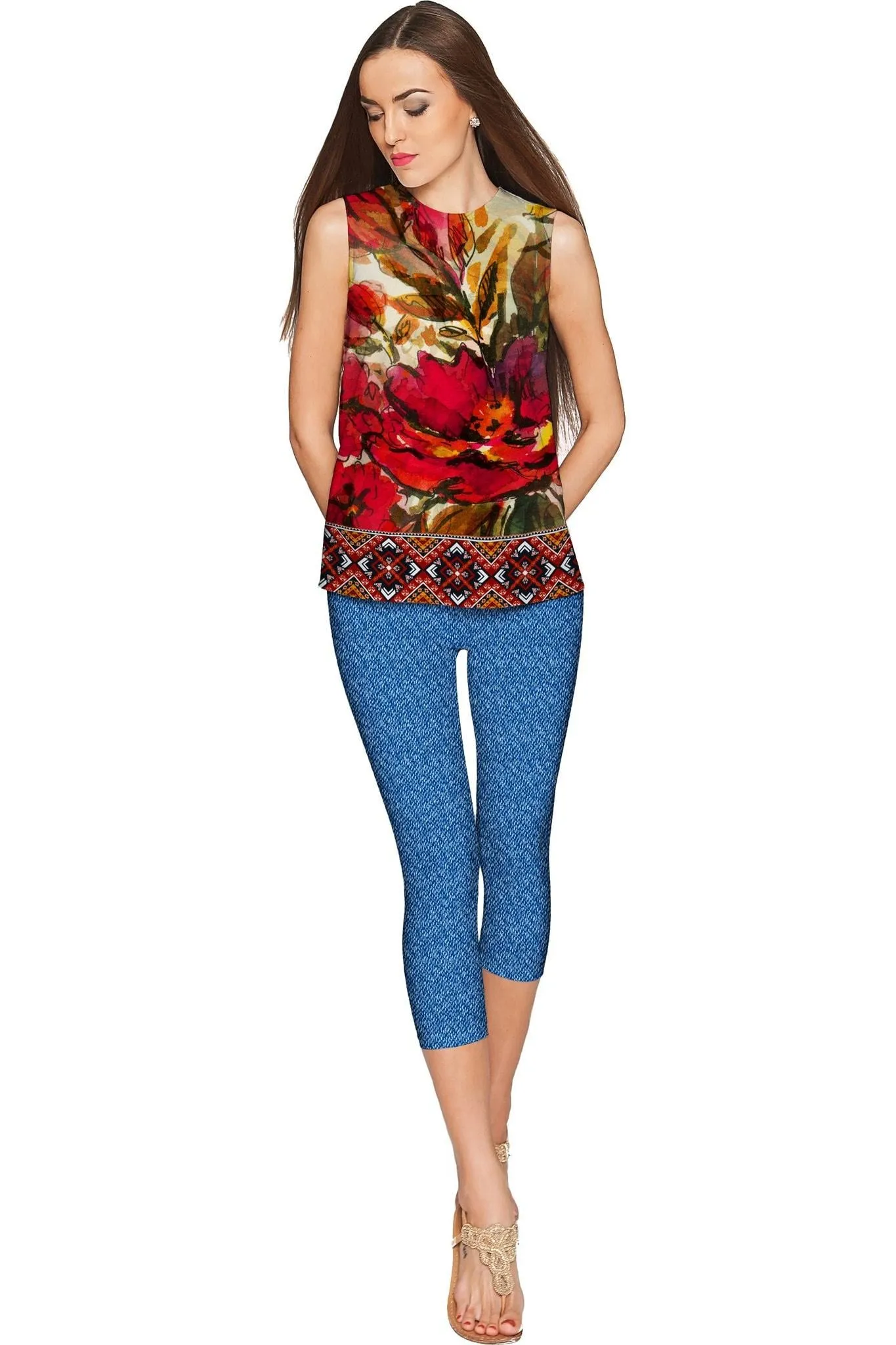 Free Spirit Emily Red Boho Sleeveless Party Top - Women