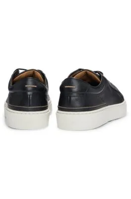 Gary grained-leather low-top trainers with branded metal lace loop