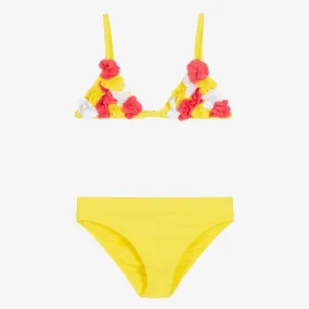 Girls Yellow Floral Bikini