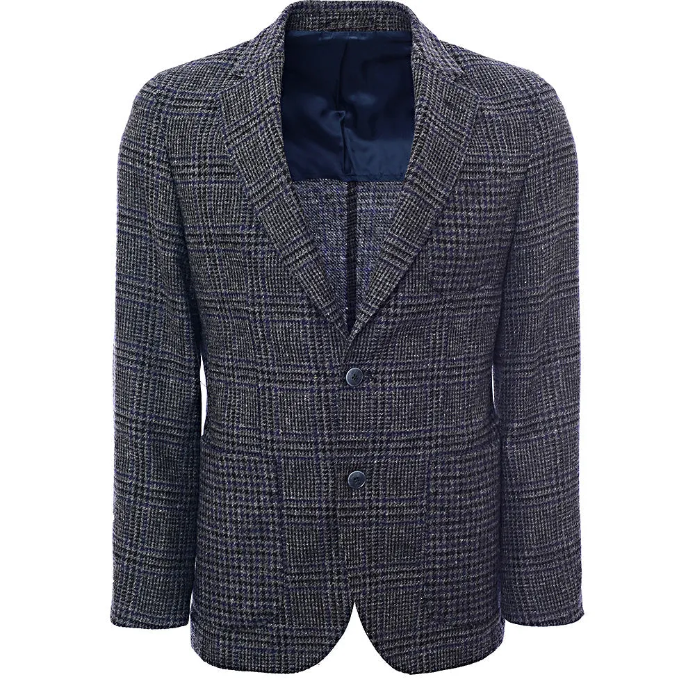 Hackett London Large Tweed Glen Check Jacket in Grey/Multi