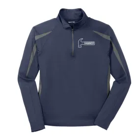 Hammer Coolwick Navy Grey Sport-Wick Stretch 1/2-Zip Colorblock Pullover