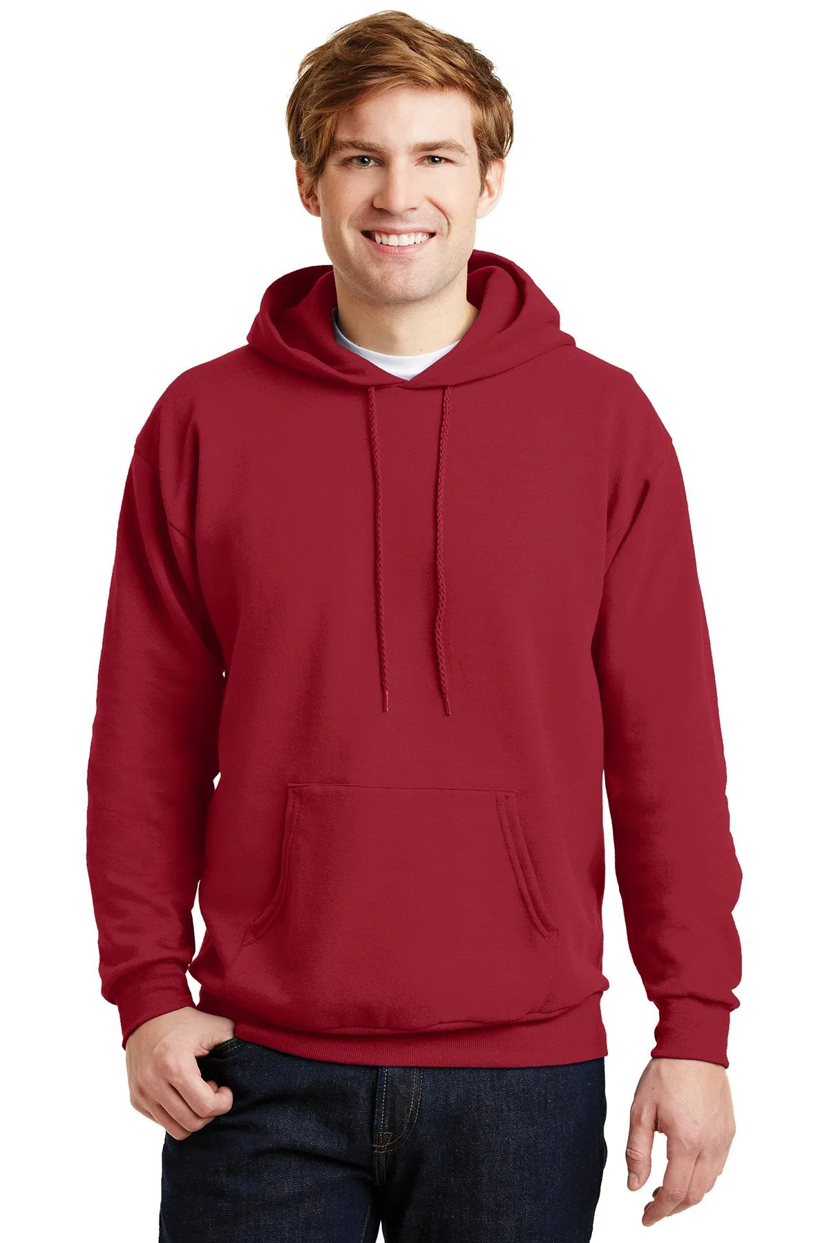 Hanes Ecosmart Pullover Hooded Sweatshirt P170 Deep Red