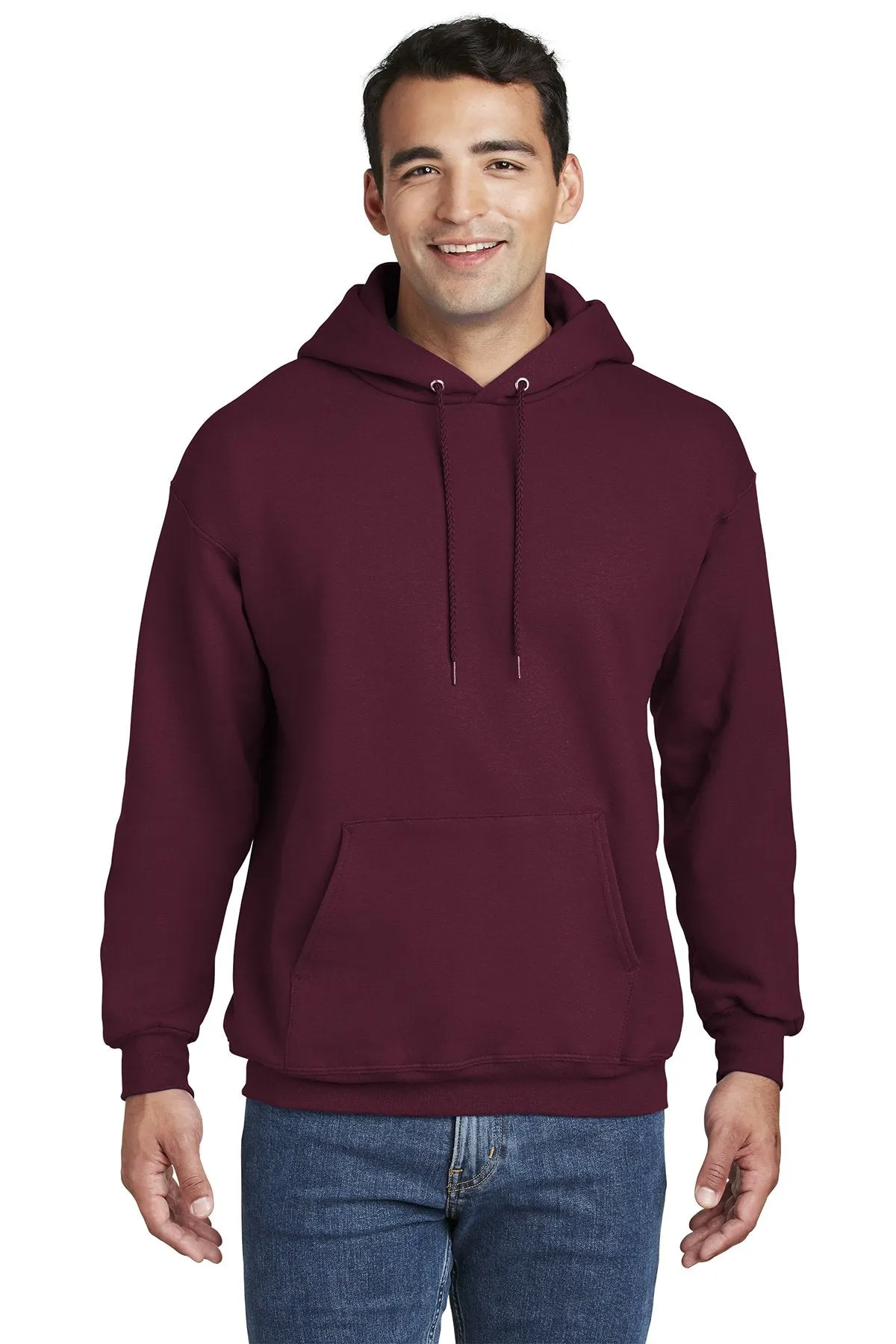 Hanes Ultimate Cotton Pullover Hooded Sweatshirt F170 Maroon