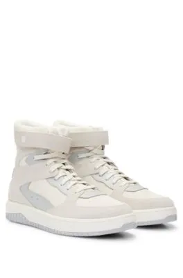 High-top trainers in a panelled design