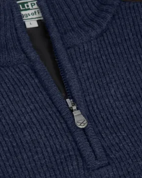 Hoggs of Fife Hebrides II Zip Neck Windproof Pullover - Storm Blue Marl