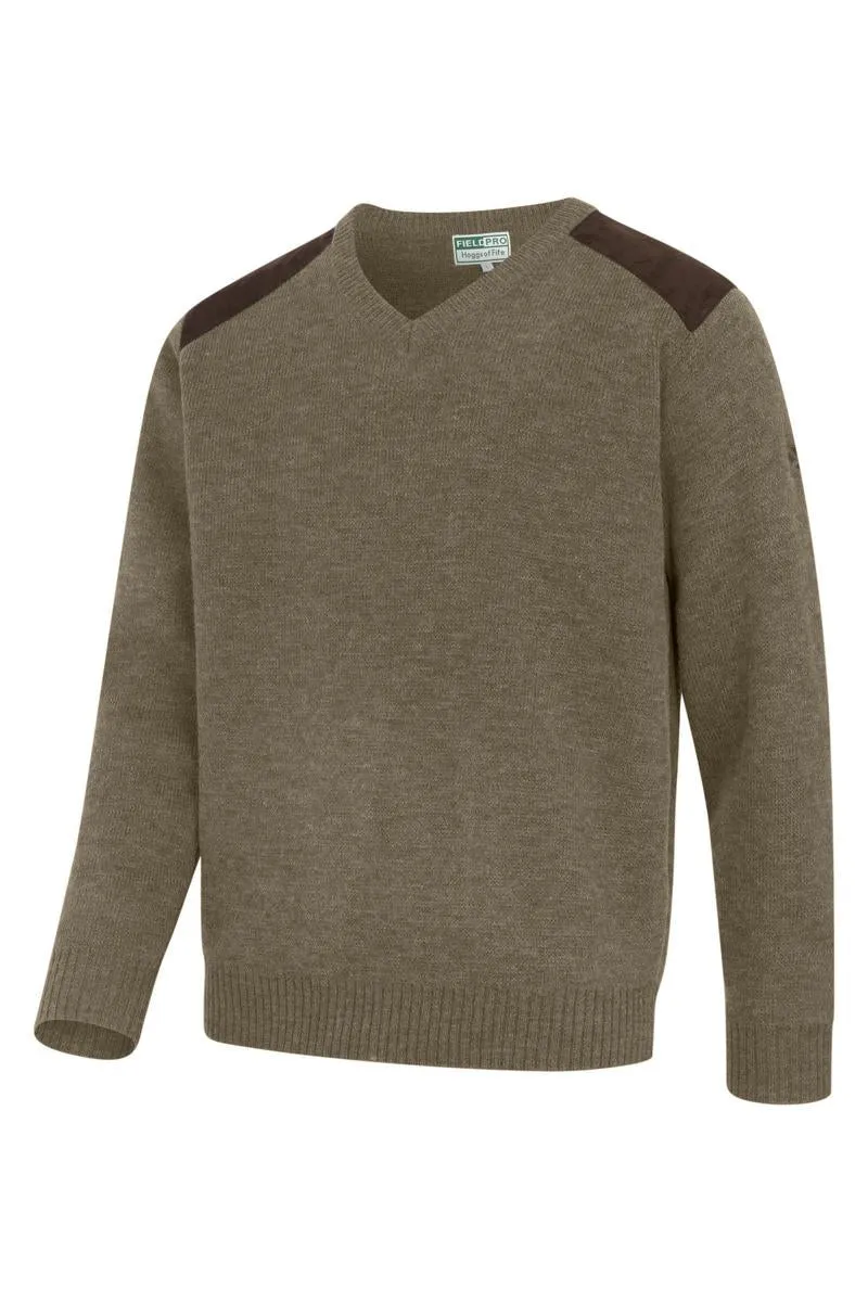 Hoggs of Fife Melrose II V-Neck Pullover - Meadow Green Marl