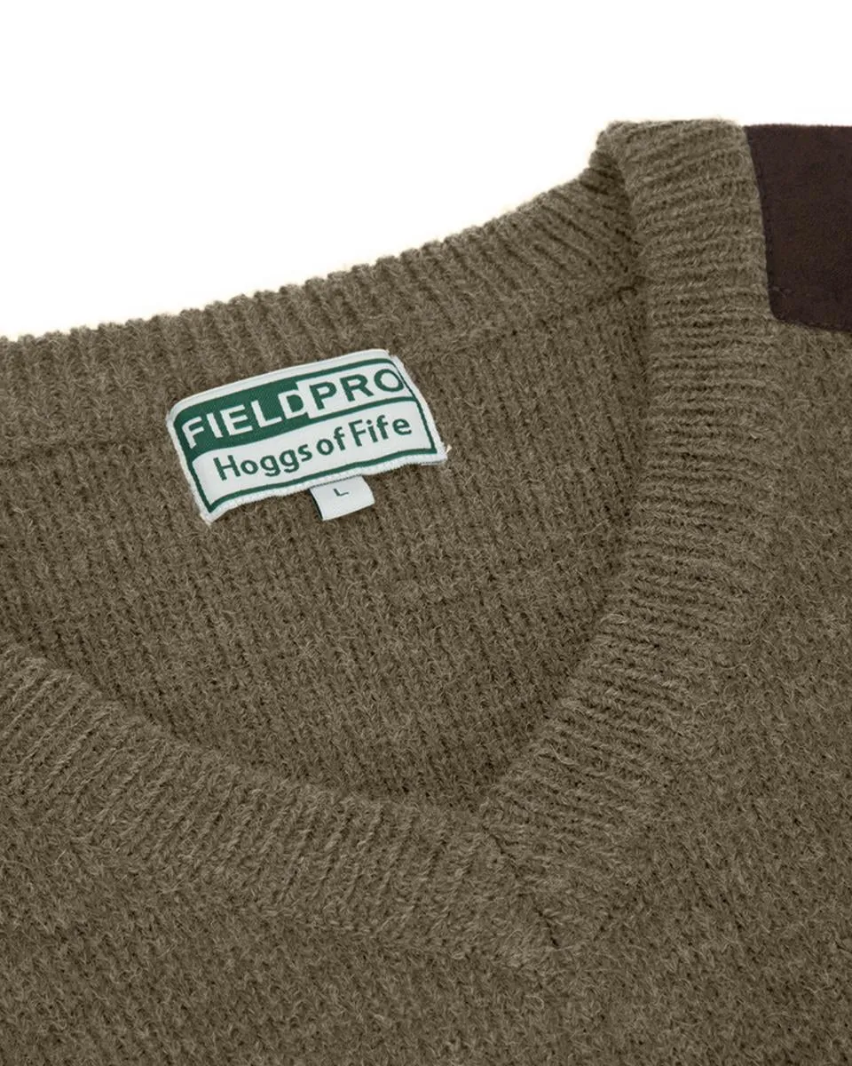 Hoggs of Fife Melrose II V-Neck Pullover - Meadow Green Marl