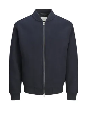 Jack & Jones Venice Wool Blend Bomber Jacket, Dark Navy