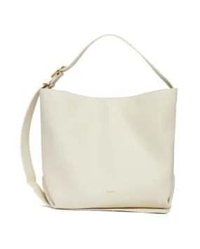 JIL SANDER Women's White Calf Leather Medium Tote Crossbody Handbag SS24