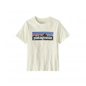 Kids' Patagonia P-6 Logo T-Shirt (Birch White)