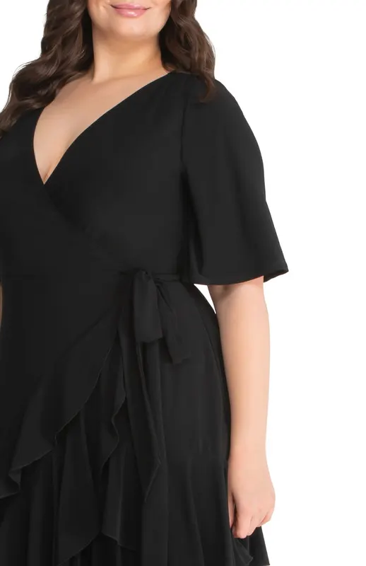 Kiyonna Miranda Ruffle Wrap Dress (Plus Size)