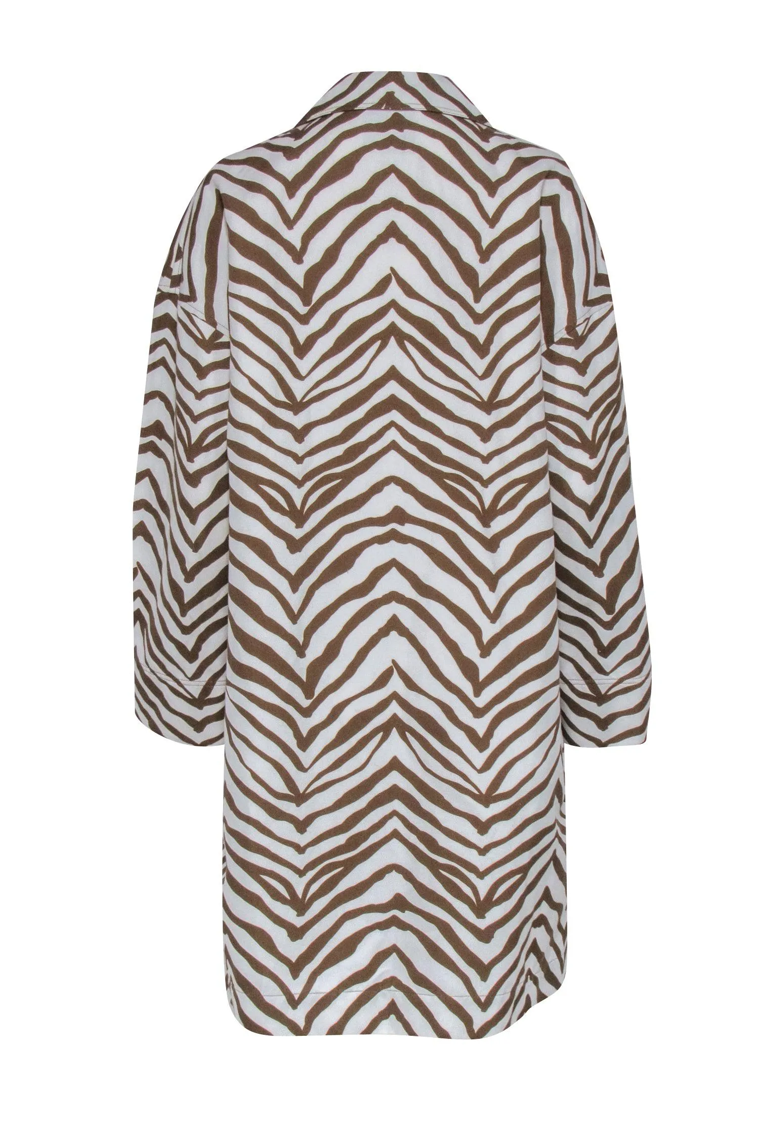 Lafayette 148 - Tan & Cream Zebra Print Button Front Jacket Sz S