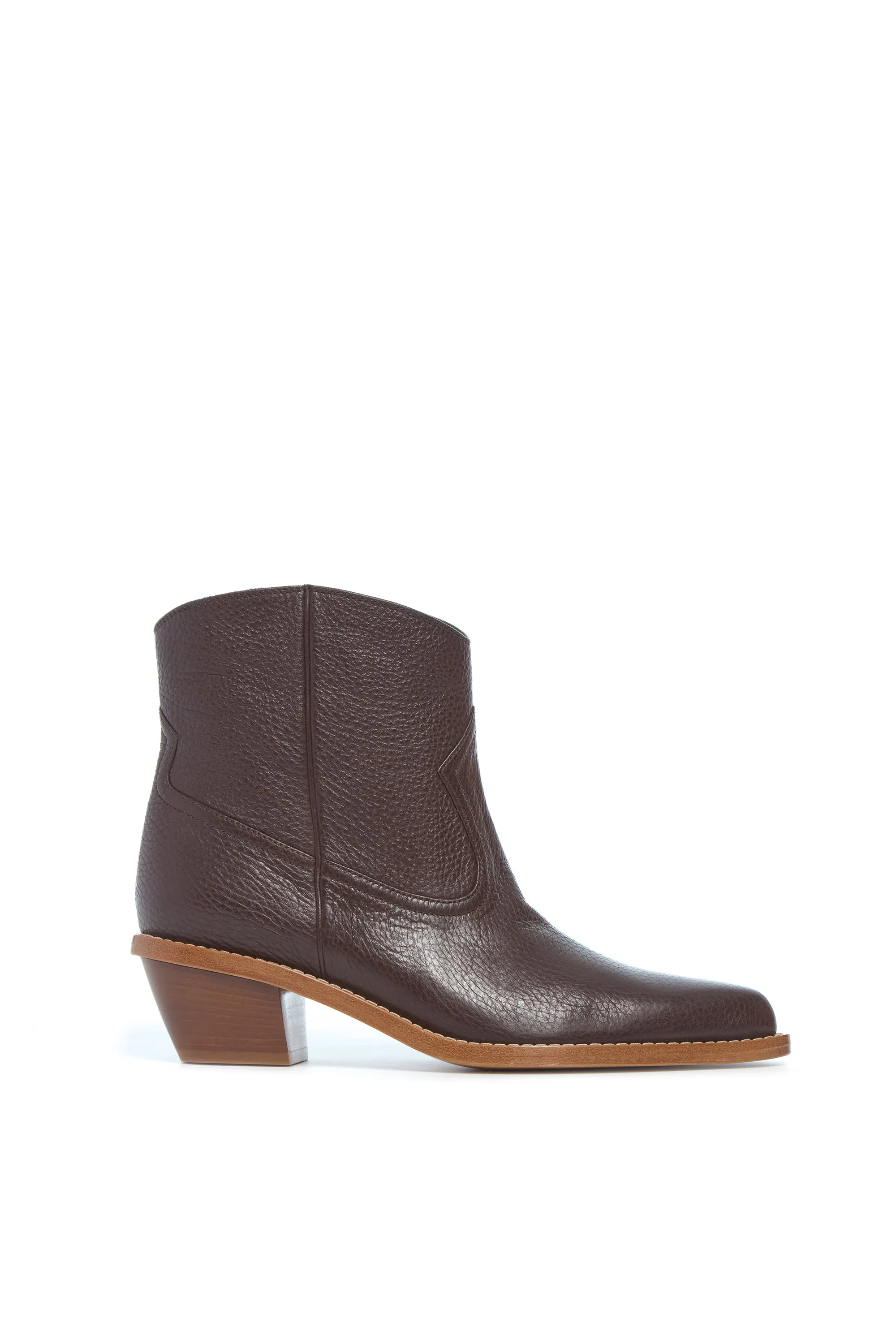 Leduc Ankle Boot in Chocolate Grained Leather