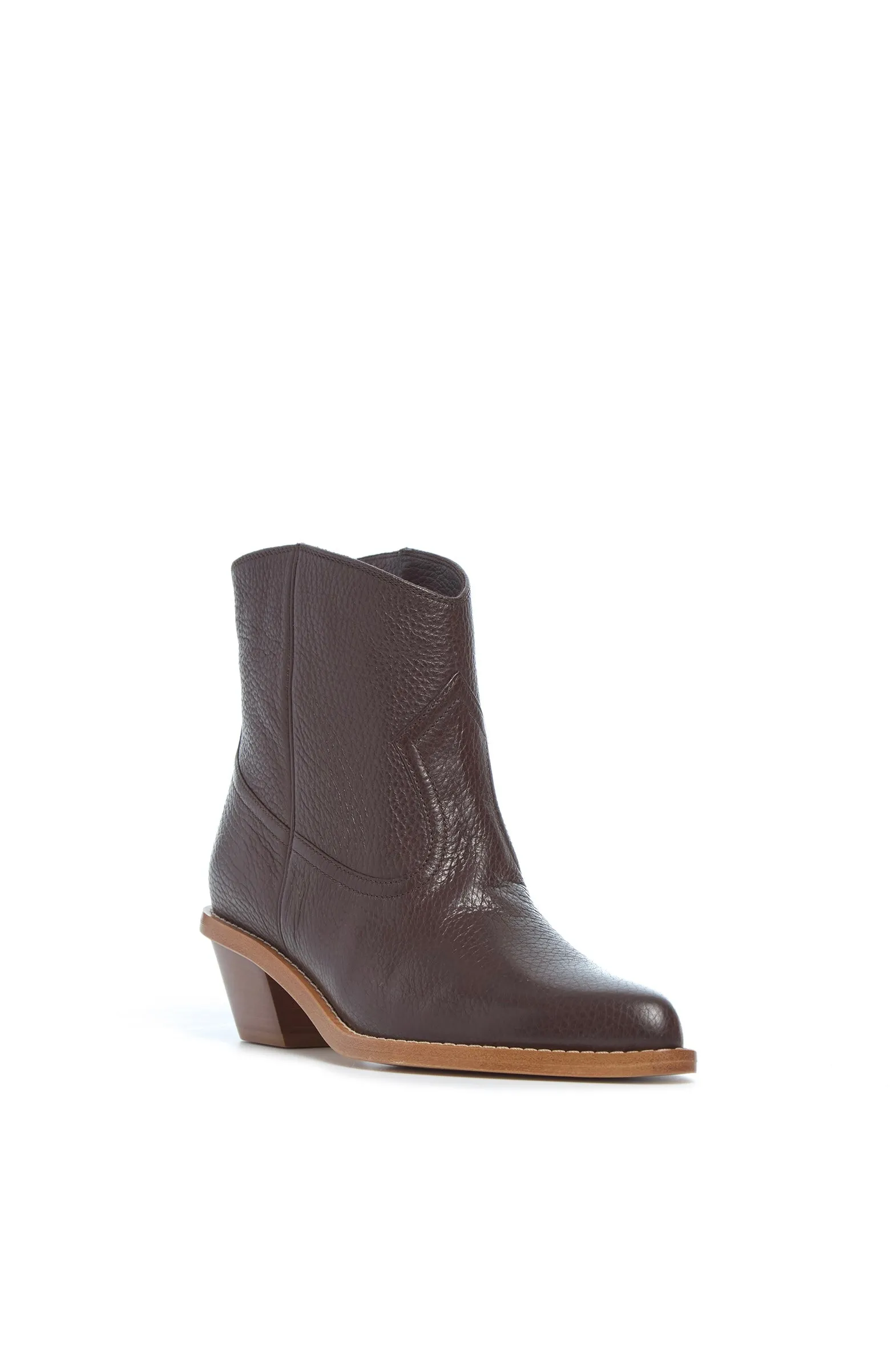 Leduc Ankle Boot in Chocolate Grained Leather