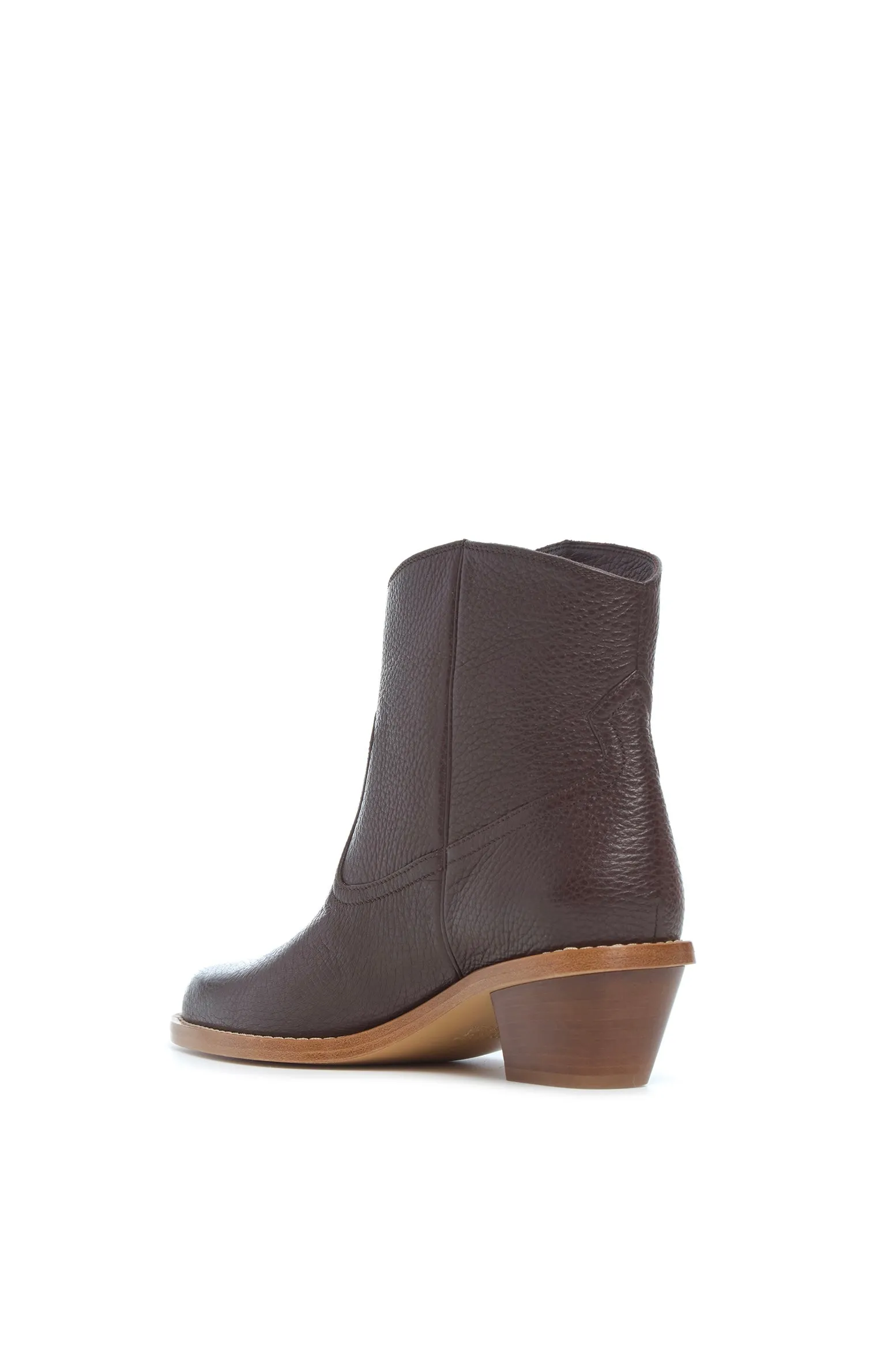 Leduc Ankle Boot in Chocolate Grained Leather