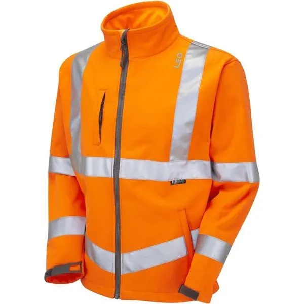 LEO Buckland ISO 20471 Class 3 Softshell Jacket Orange | Work & Wear Direct