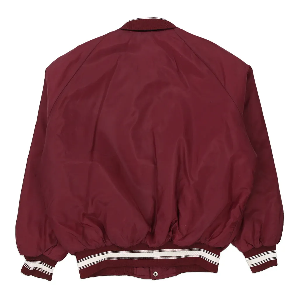 Lewis Bus Line Canada Varsity Jacket - XL Burgundy Polyester Blend