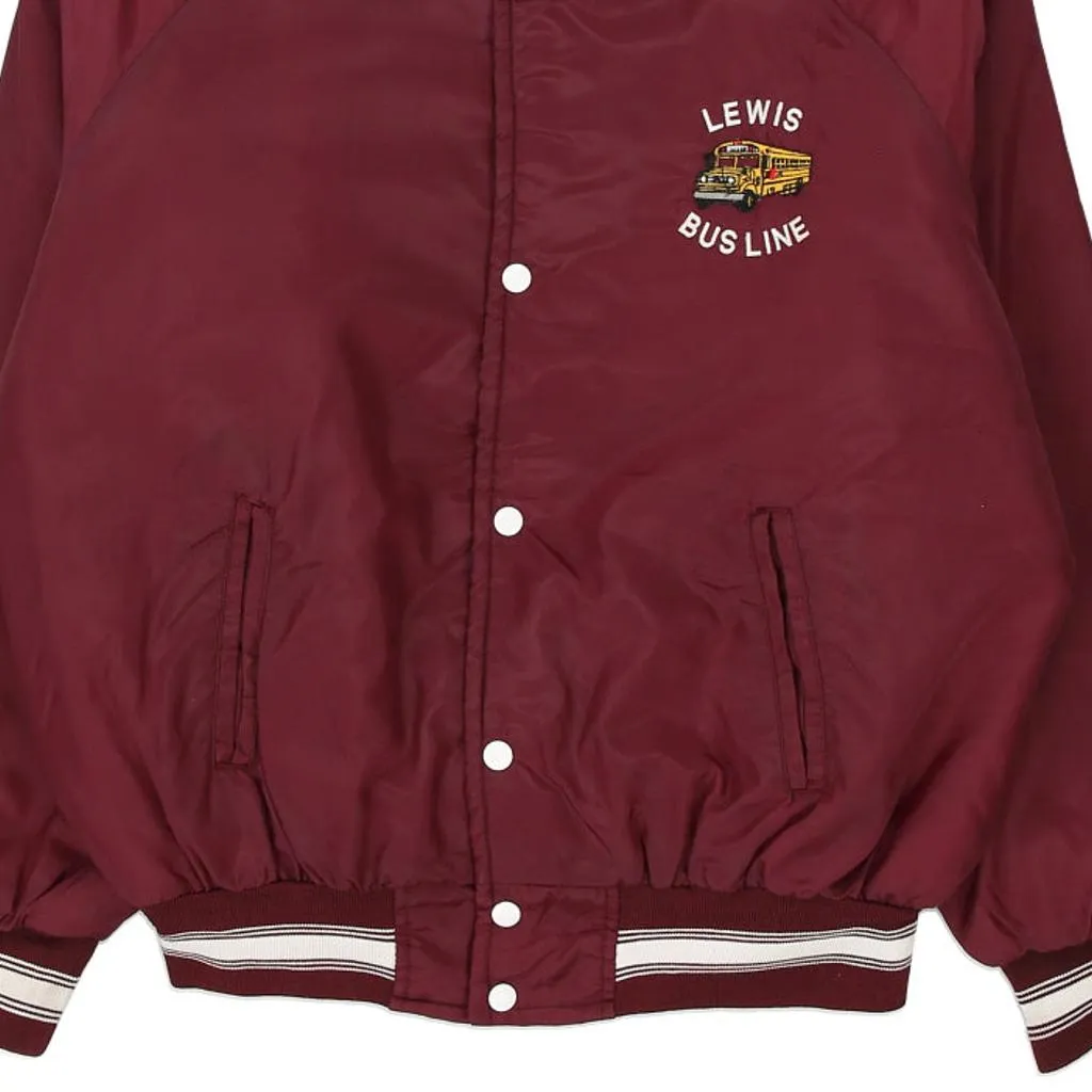 Lewis Bus Line Canada Varsity Jacket - XL Burgundy Polyester Blend