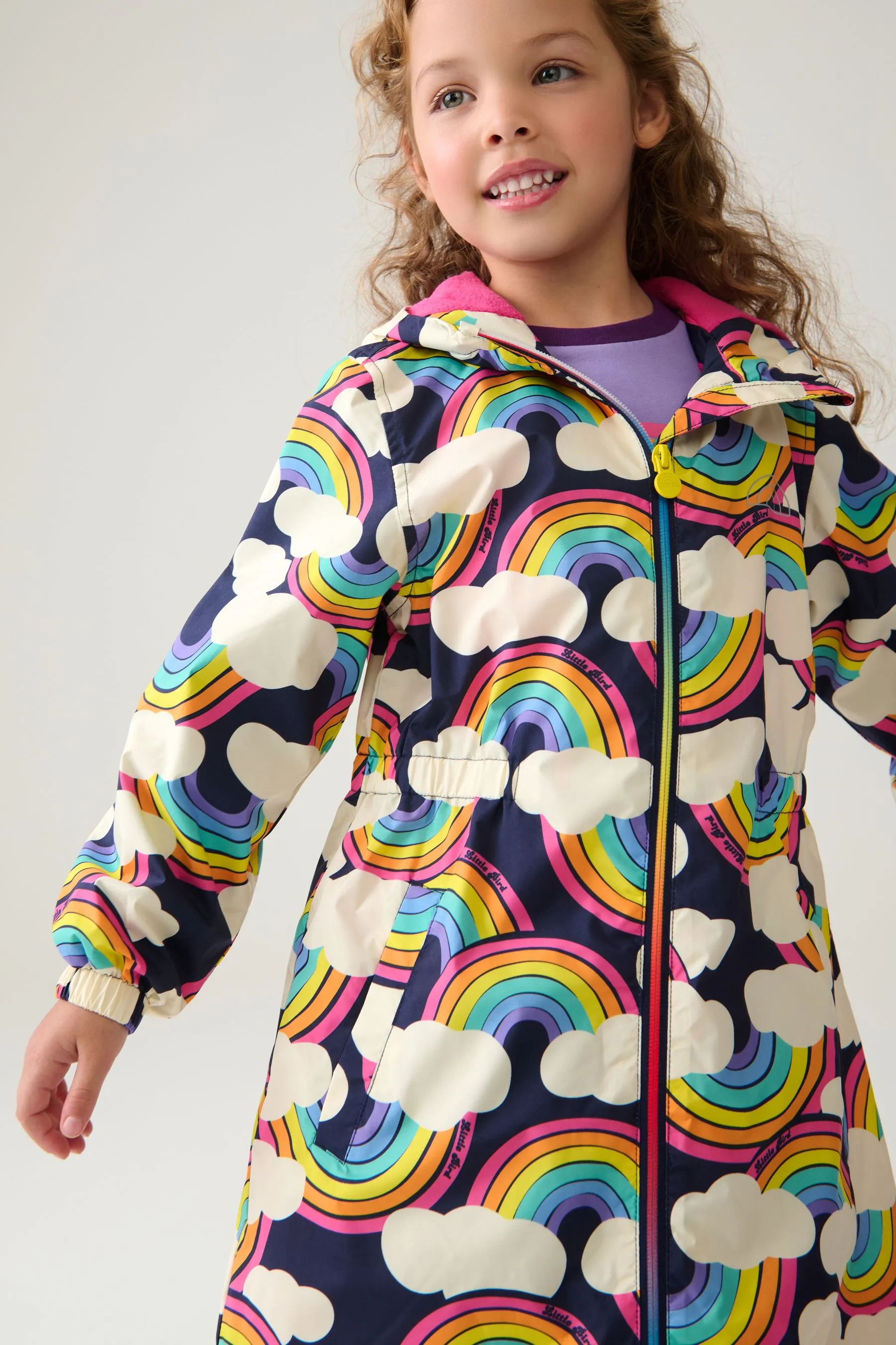 Little Bird by Jools Oliver Multi Rainbow Shower Resistant Jacket