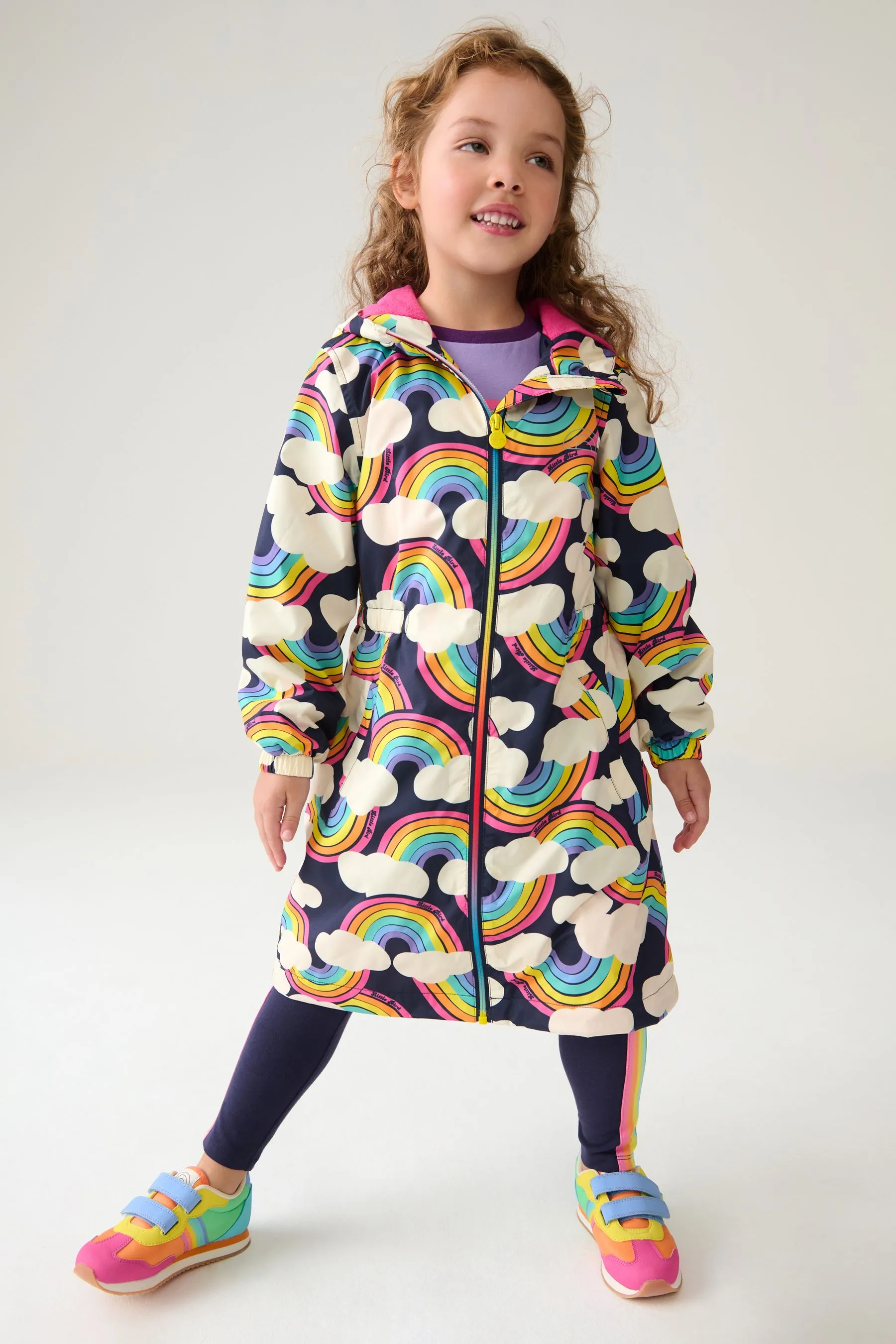 Little Bird by Jools Oliver Multi Rainbow Shower Resistant Jacket