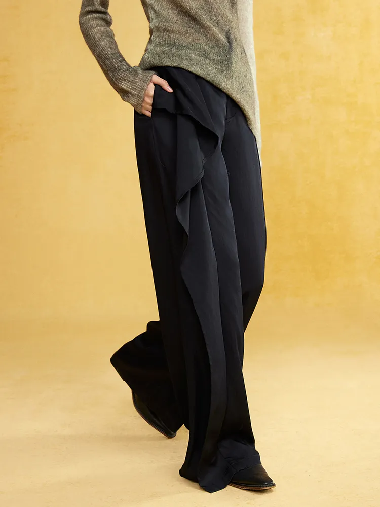 Loose-leaf Drape Wide-leg Casual Pants