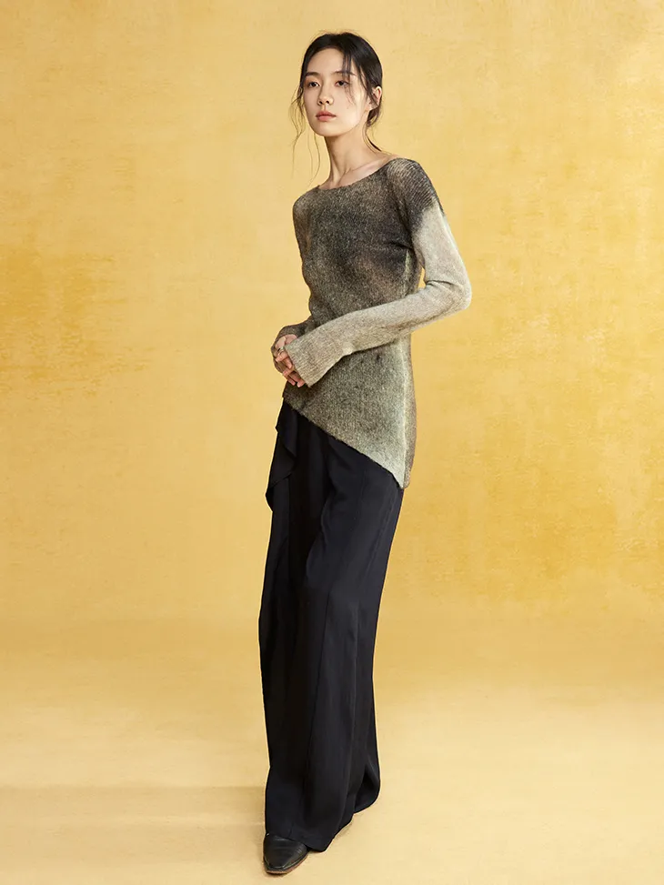 Loose-leaf Drape Wide-leg Casual Pants