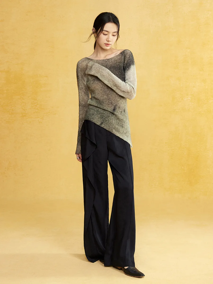 Loose-leaf Drape Wide-leg Casual Pants