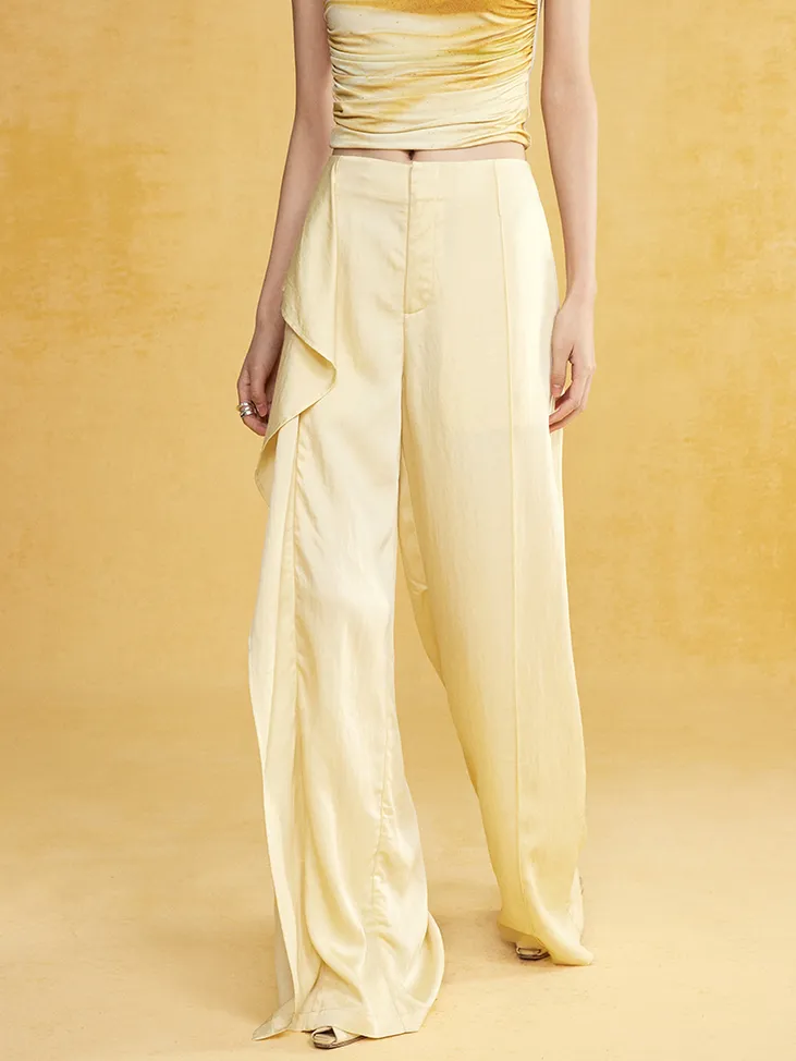 Loose-leaf Drape Wide-leg Casual Pants