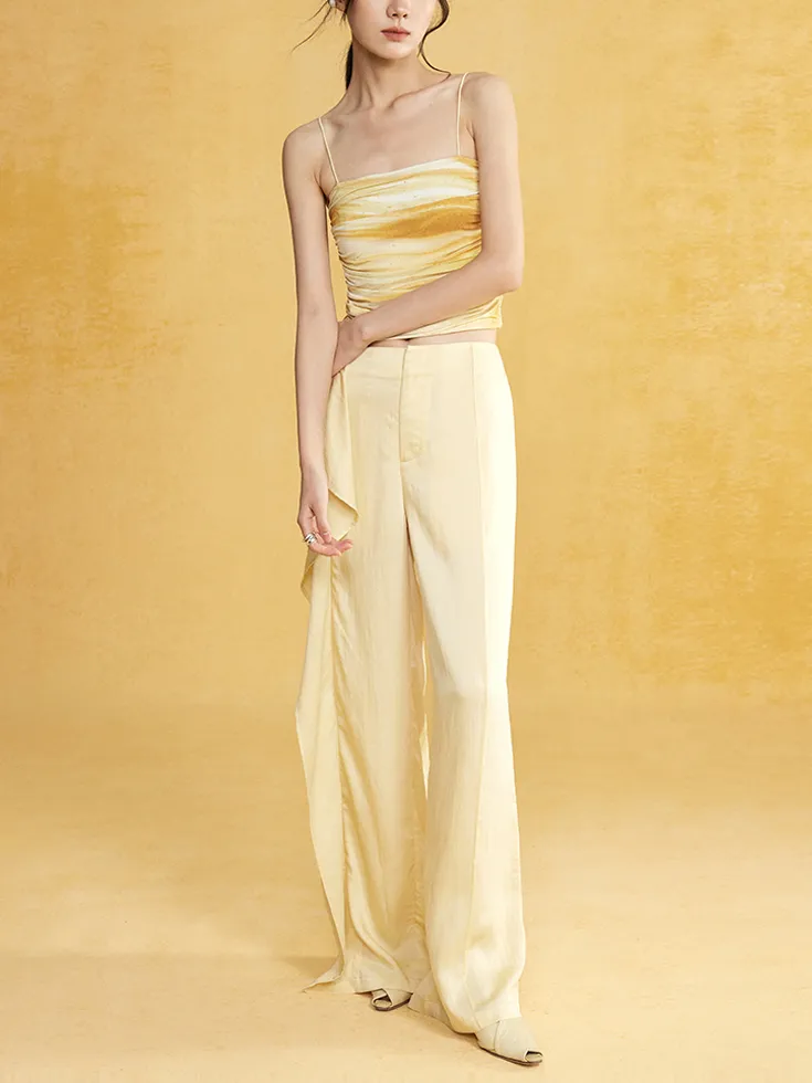 Loose-leaf Drape Wide-leg Casual Pants