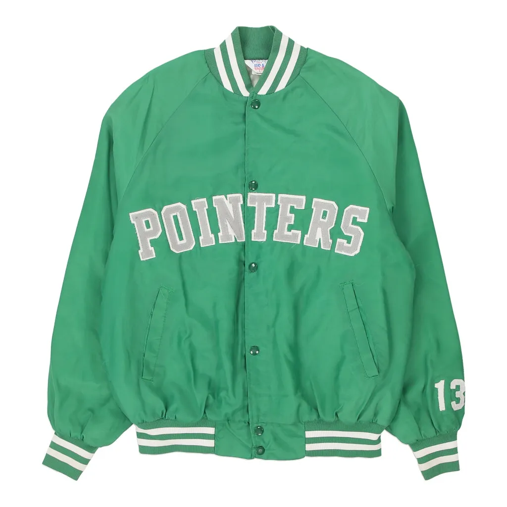 Made in USA Pointers West Ark Varsity Jacket - Large Green Polyester Blend